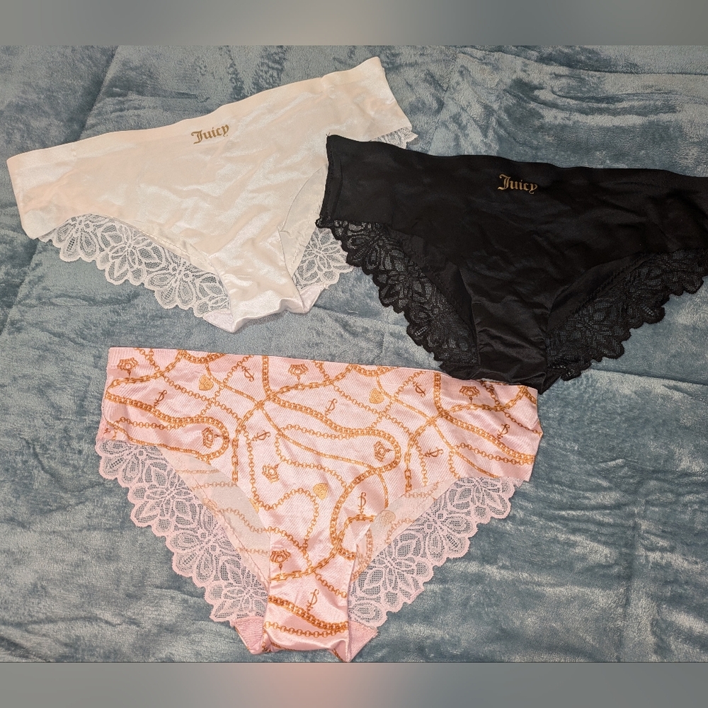 New Juicy Couture Silky Lace Cheeky Panties